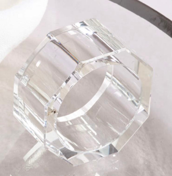 Octagonal Crystal Napkin Rings Napkin Rings Saro 