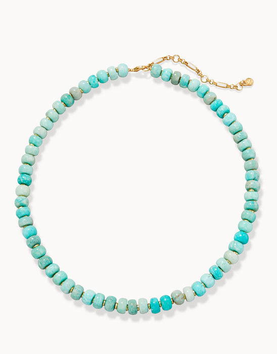 Oval Stone Beaded Necklace- Pastel Green Necklaces Spartina 