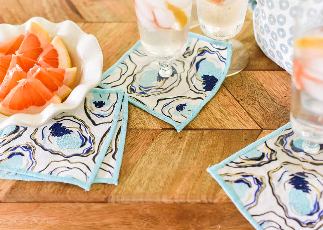 Oyster Print Cocktail Napkins Cocktail Napkins Coton Colors 