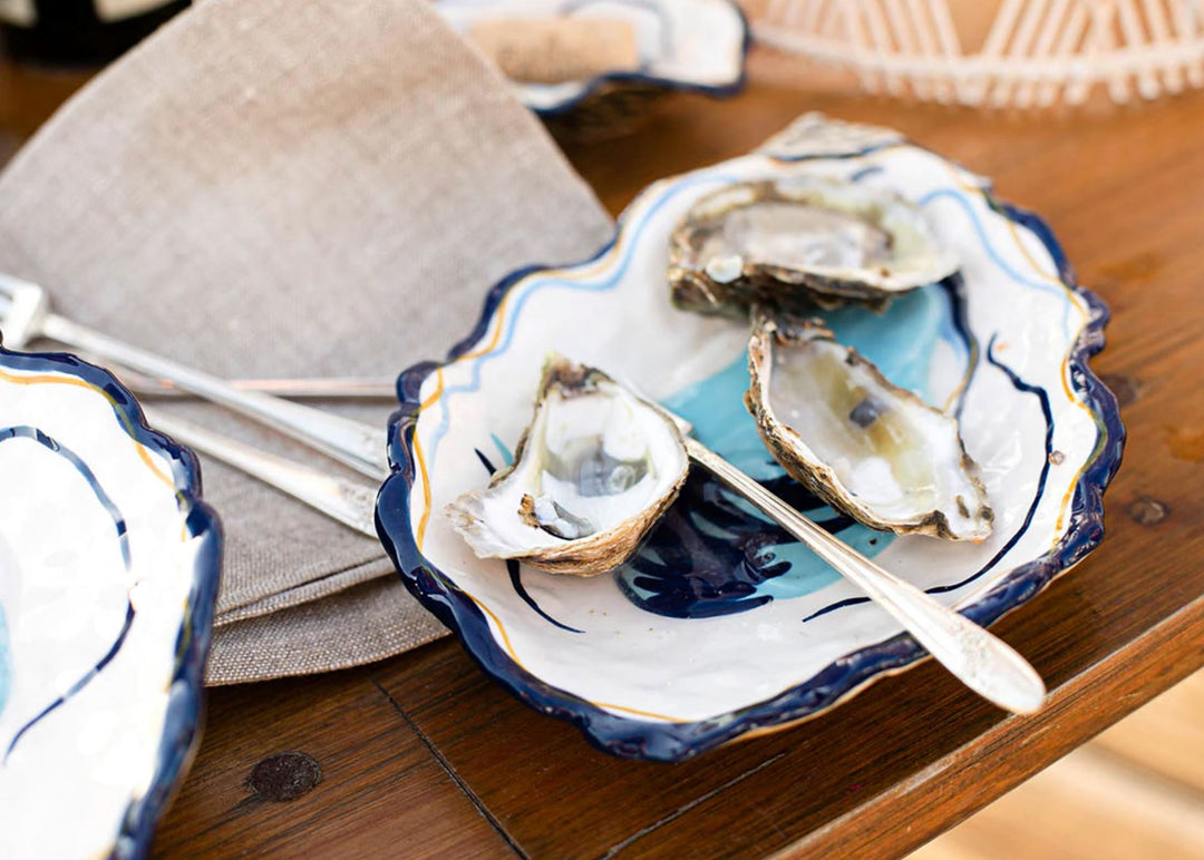 Oyster Salad Plate Serving Piece Coton Colors 