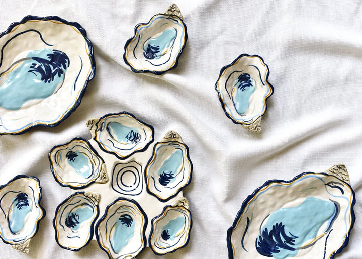 Oyster Salad Plate Serving Piece Coton Colors 