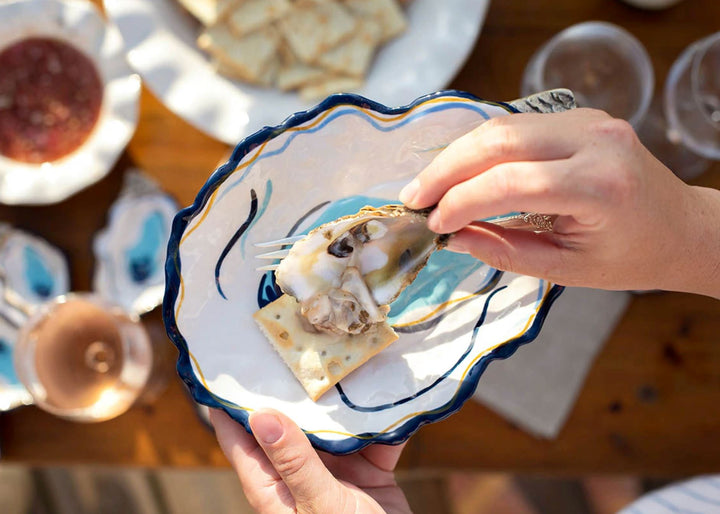 Oyster Salad Plate Serving Piece Coton Colors 