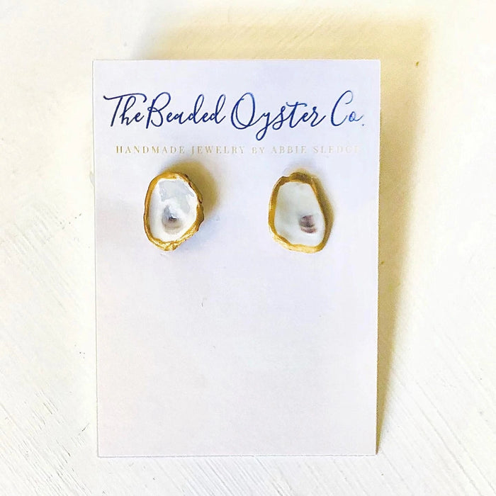 Oyster Stud Earrings - Medium Earrings The Beaded Oyster 