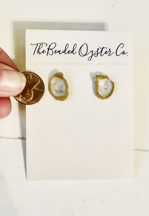 Oyster Stud Earrings - Small Earrings The Beaded Oyster 