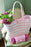 Paper Stripe in Baby Pink + White Bag - Large Bags and Totes The Lilley Line 