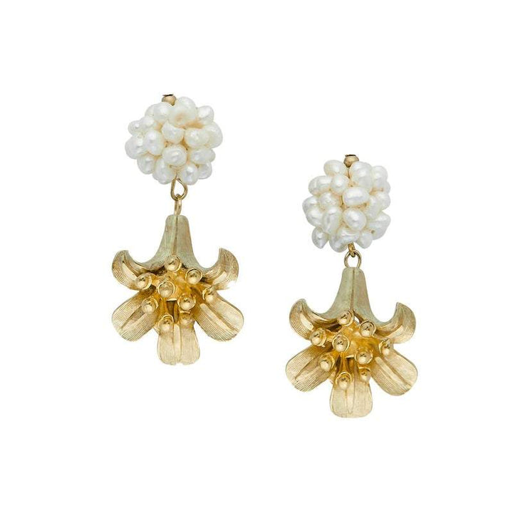 Pearl Cluster Drop Lily Earrings Earrings Susan Shaw 