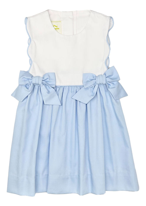 Phoebe Bow Dress - Blue Dress Zuccini Kids 