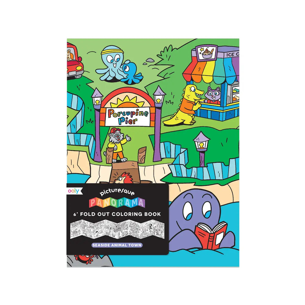 Picturesque Panorama Coloring Book - Seaside Animal Town Activity Toy Ooly 