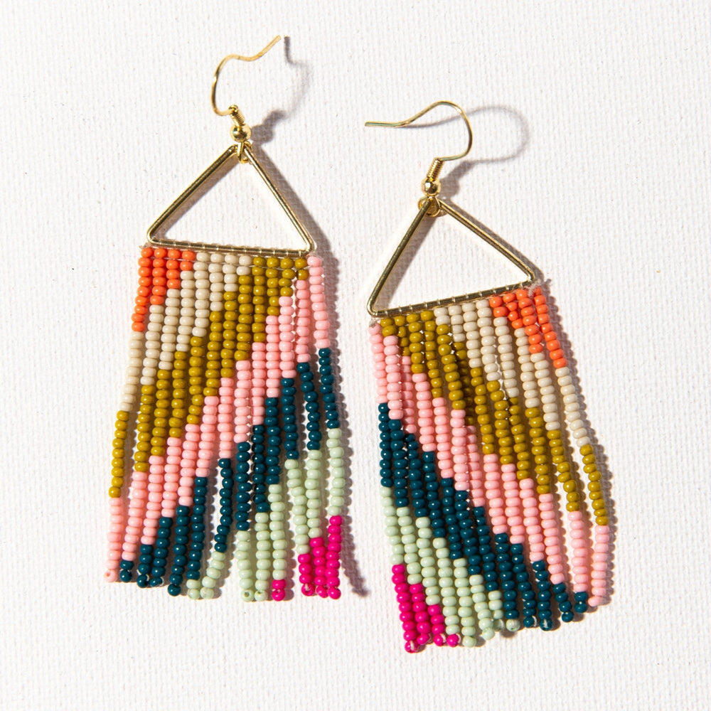 Pink Citron Peacock Striped Earring Earrings Ink and Alloy 