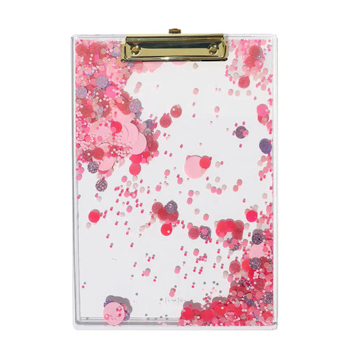 Pink Party Confetti Clear Clipboard School Supplies Packed Party 