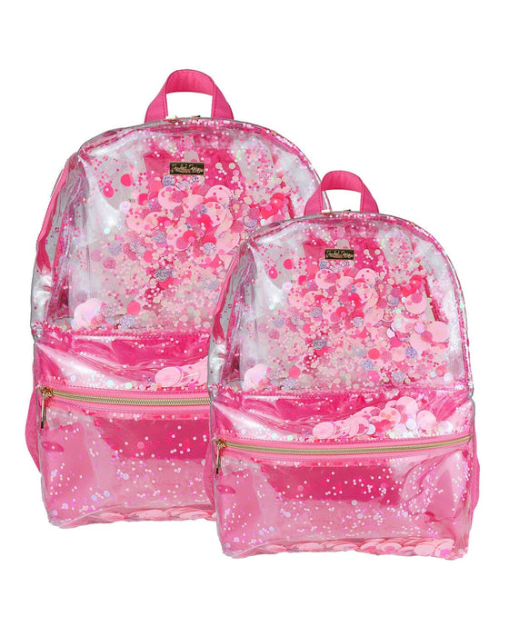 Pink Party Confetti Pink Clear Backpack Lunchbox Packed Party 