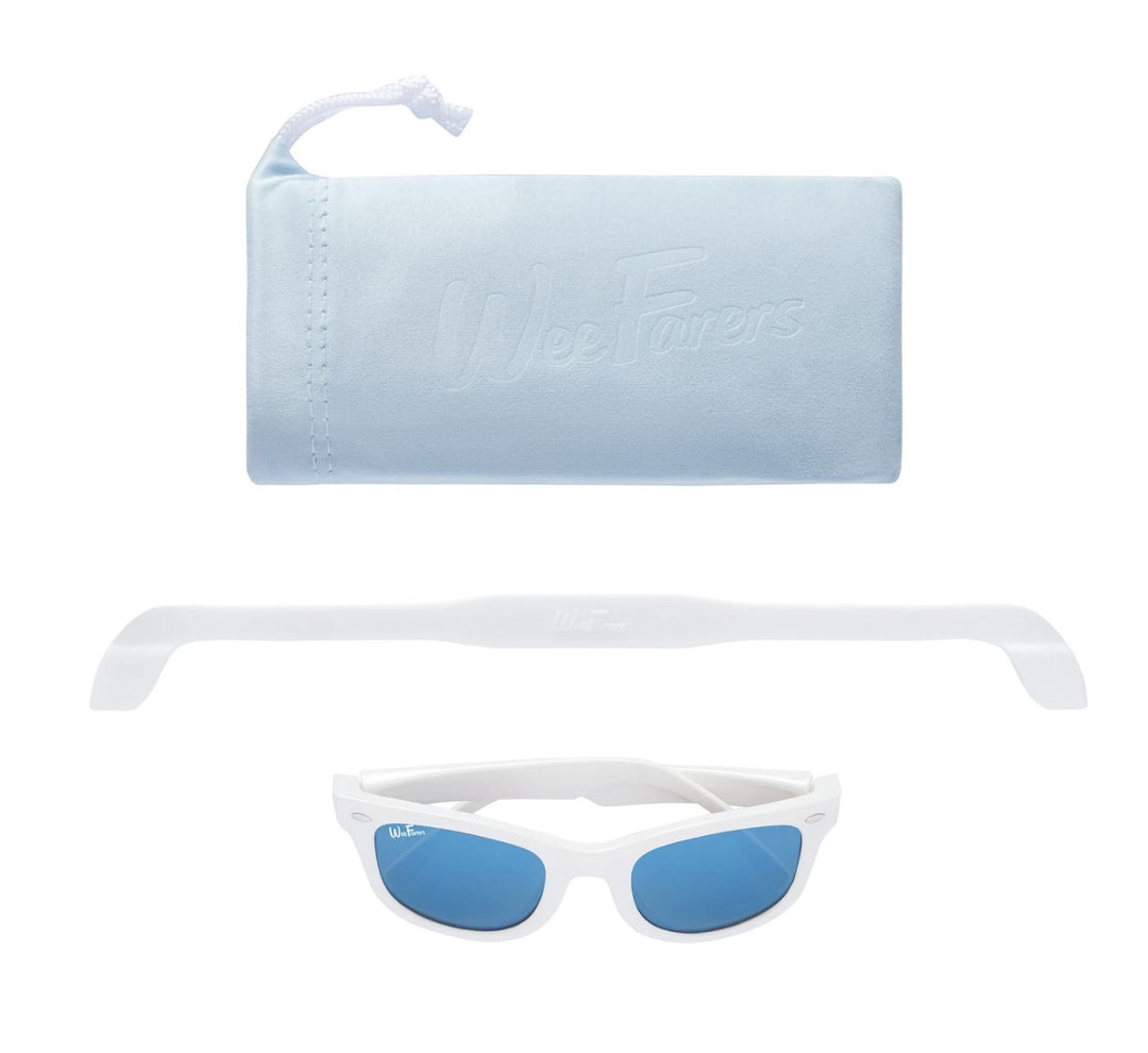 Polarized WeeFarers® - White and Sky Sunglasses Weefares 
