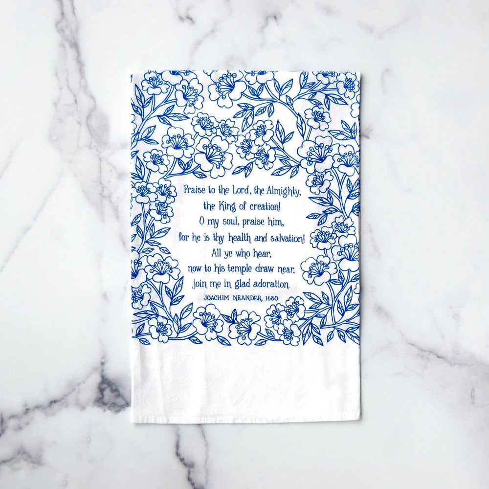 Praise to the Lord Hymn Tea Towel Kitchen Towels Little Things Studio 