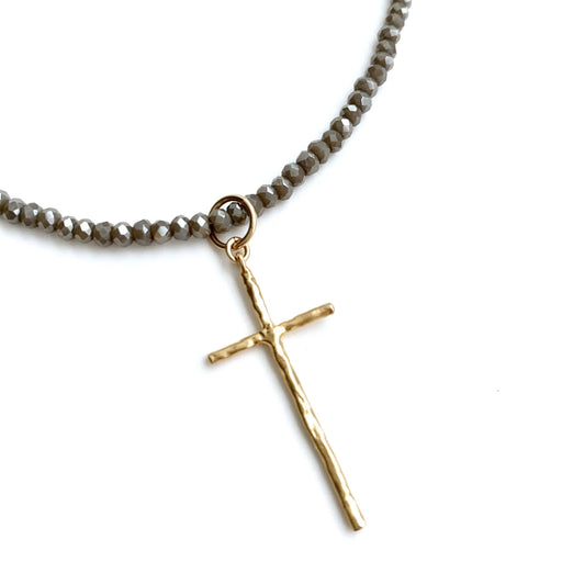 Prayer Cross on Pyrite Necklace Necklace Erin Gray 