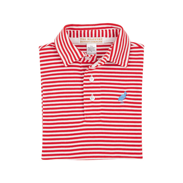Prim and Proper Polo - Richmond Red Stripe Boy Shirt Beaufort Bonnet 