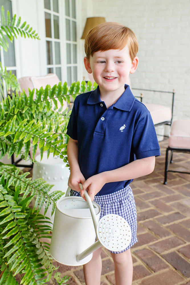 Prim & Proper Polo - Nantucket Navy Boy Shirt Beaufort Bonnet 