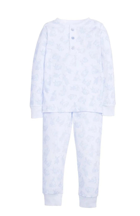 Printed Bunny Pajamas Pant Set - Blue Boy Pajamas Little English 