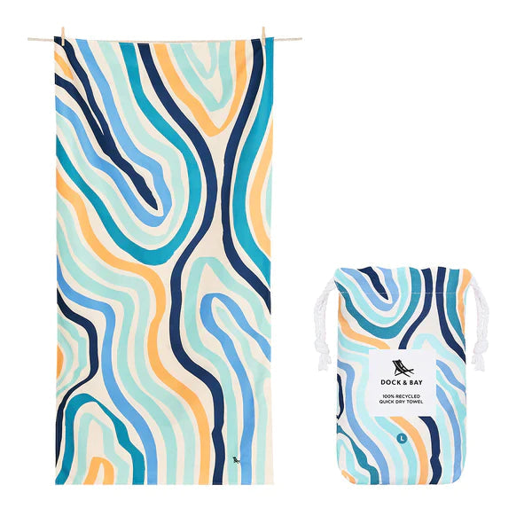 Prints Quick Dry Towel - Extra Large Beach Towels Dock and Bay Groovy Dunes 