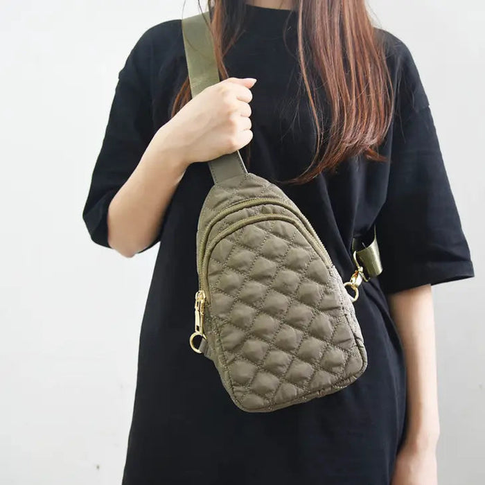 Quilted Puffer Sling Purse Beauty Stash 