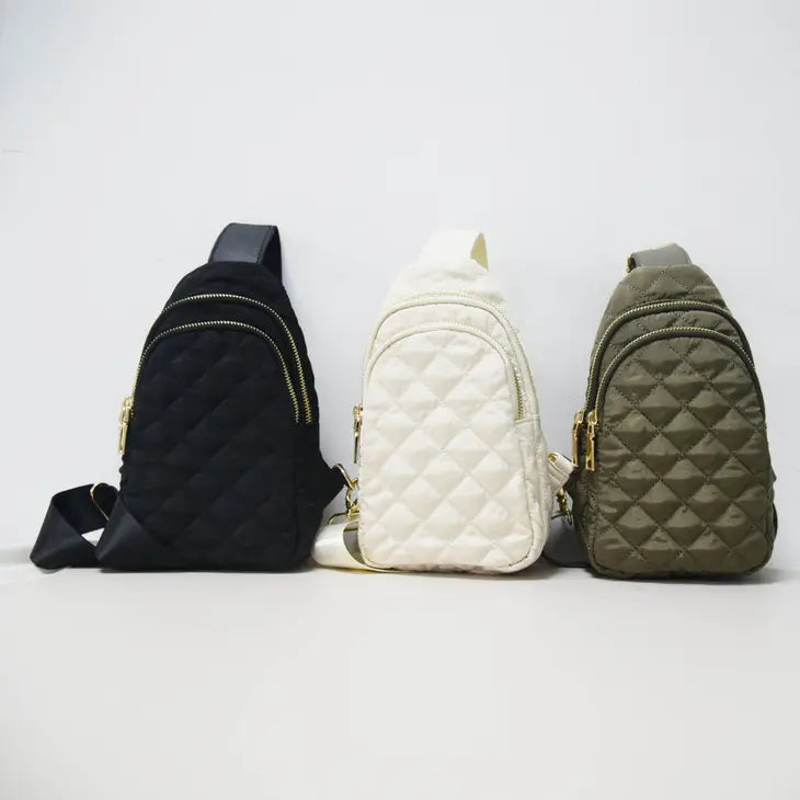 Quilted Puffer Sling Purse Beauty Stash 