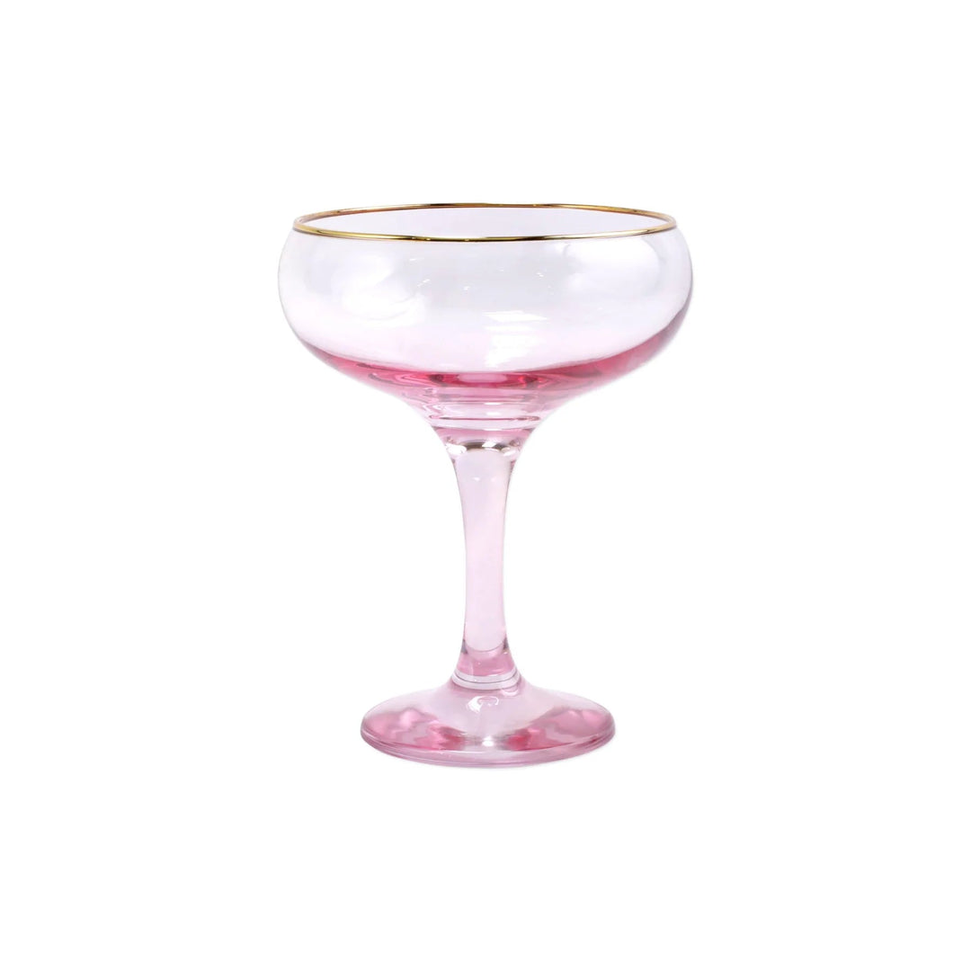 Rainbow Assorted Coupe Champagne Glasses - Set of 4 Wine Glasses Vietri 