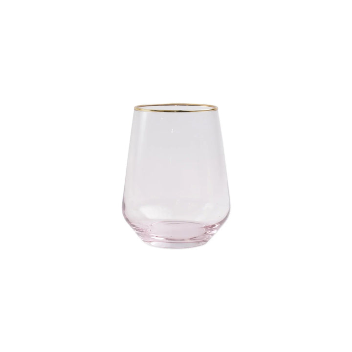 Rainbow Assorted Stemless Wine Glasses - Set of 4 Wine Glasses Vietri 
