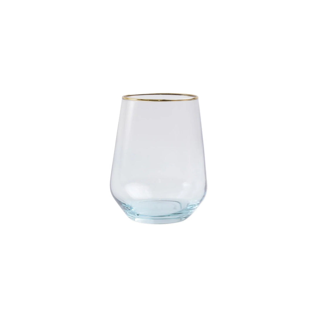 Rainbow Assorted Stemless Wine Glasses - Set of 4 Wine Glasses Vietri 