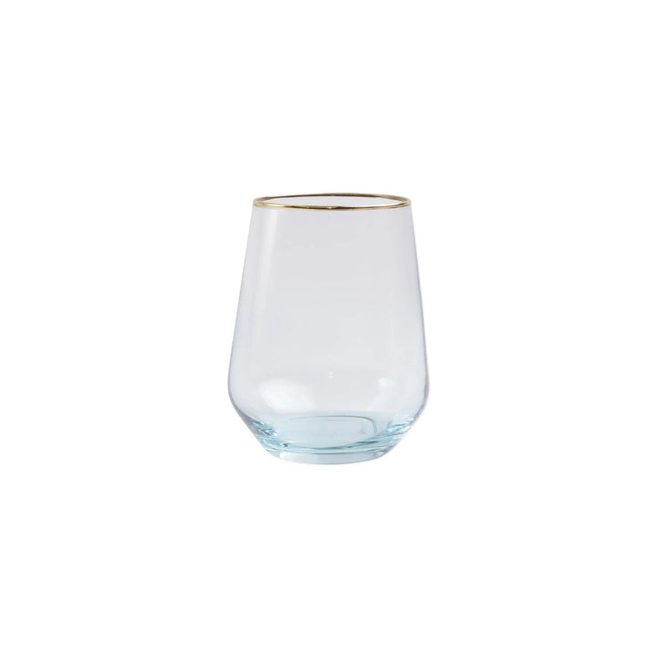 Rainbow Assorted Stemless Wine Glasses - Set of 4 Wine Glasses Vietri 