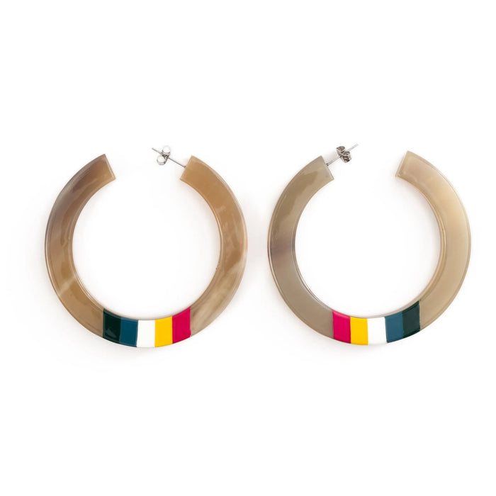 Rainbow Horn Hoop Earrings Earrings Sunshine Tienda 