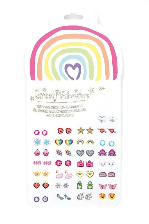 Rainbow Love Sticker Earrings Costume Jewelry Great Pretenders 