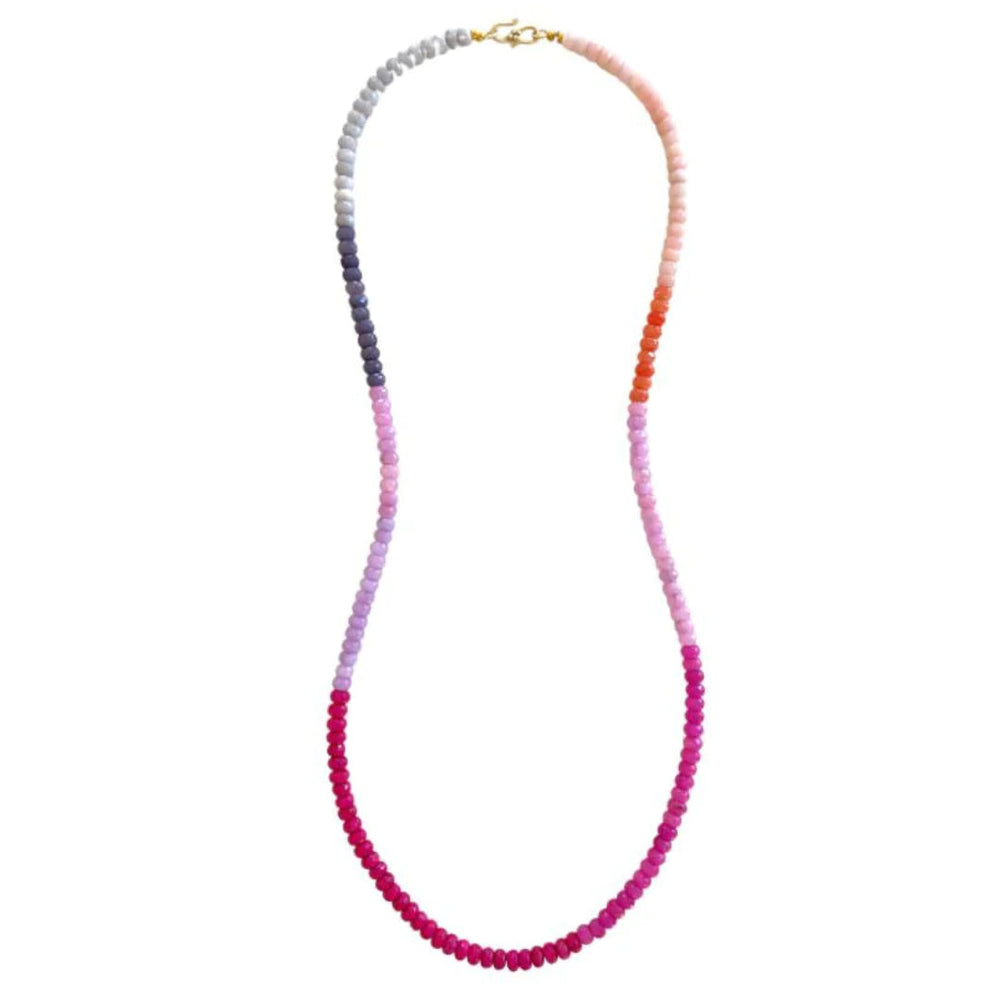 Raspberry Rose Beaded Necklace - 26" Necklace Accessories Concierge 