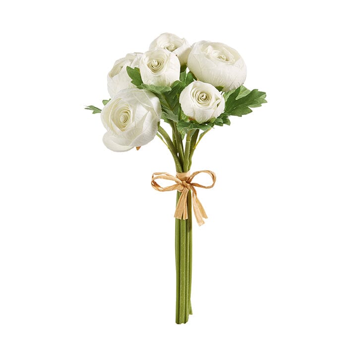 Real Touch White Ranunculus Bundle Floral RAZ 