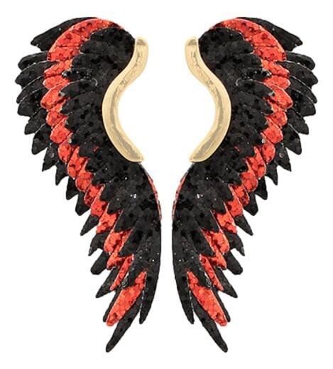 Red and Black Wing Earrings Earrings Golden Stella 