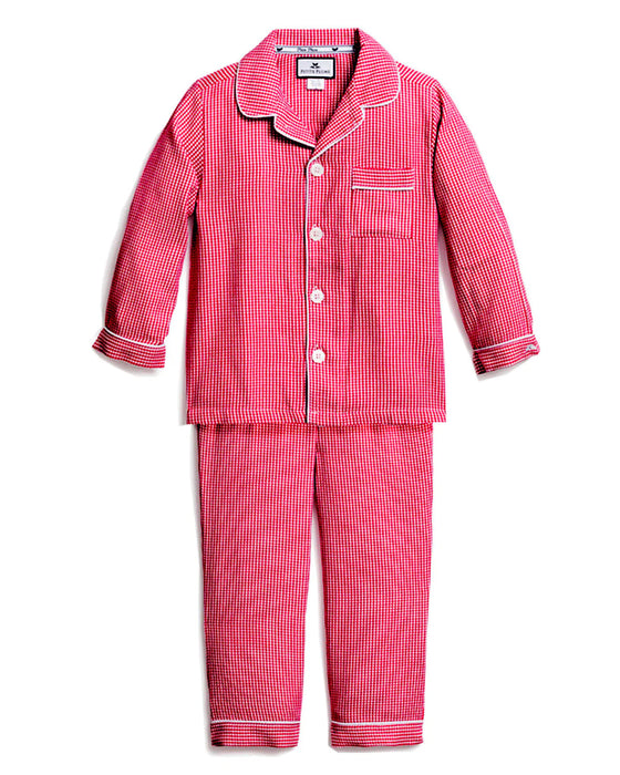 Red Mini Gingham Pajamas Set Pajamas Petite Plume 