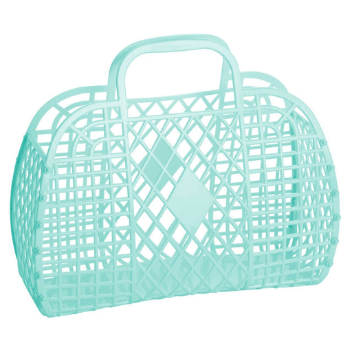Retro Basket Tote - Large Bags and Totes Sun Jellies Mint 