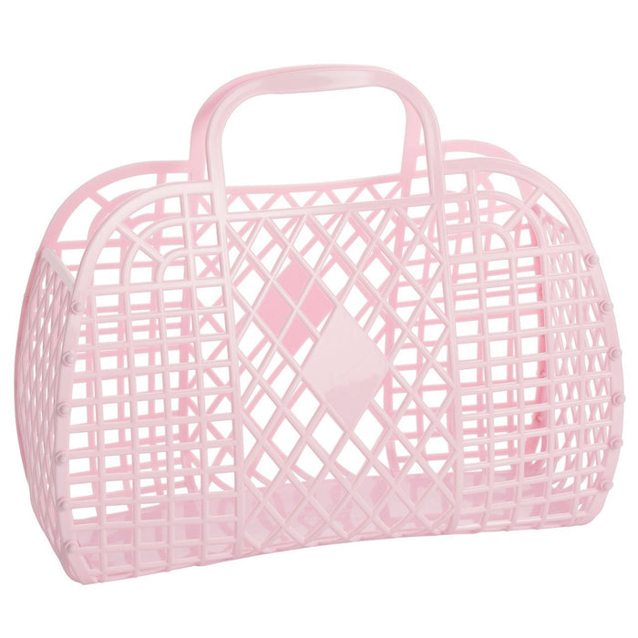 Retro Basket Tote - Large Bags and Totes Sun Jellies Pink 