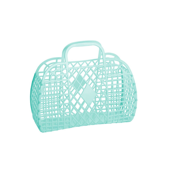 Retro Basket Tote - Small Bags and Totes Sun Jellies Mint 