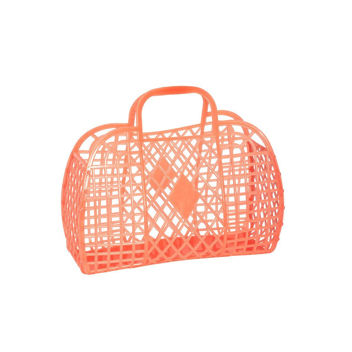 Retro Basket Tote - Small Bags and Totes Sun Jellies Neon Orange 