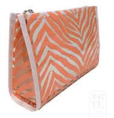 Road Tripper - Clear Cosmetic/Accessories Bags TRVL Design Hide Stripe Melon 