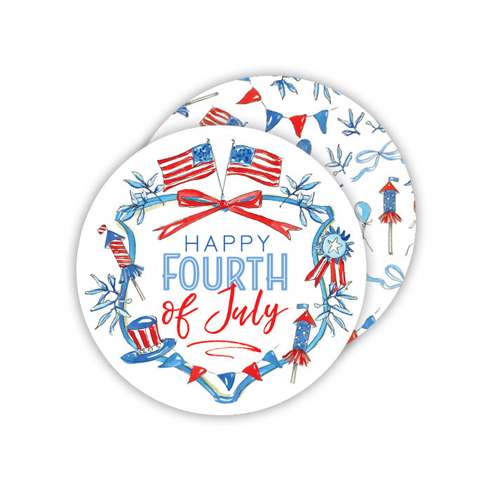 Round Coasters - Happy Fourth of July Coasters Rosanne Beck 