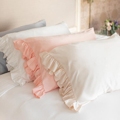 Ruffled Silky Standard Pillowcases pillow case Bella il Fiore 