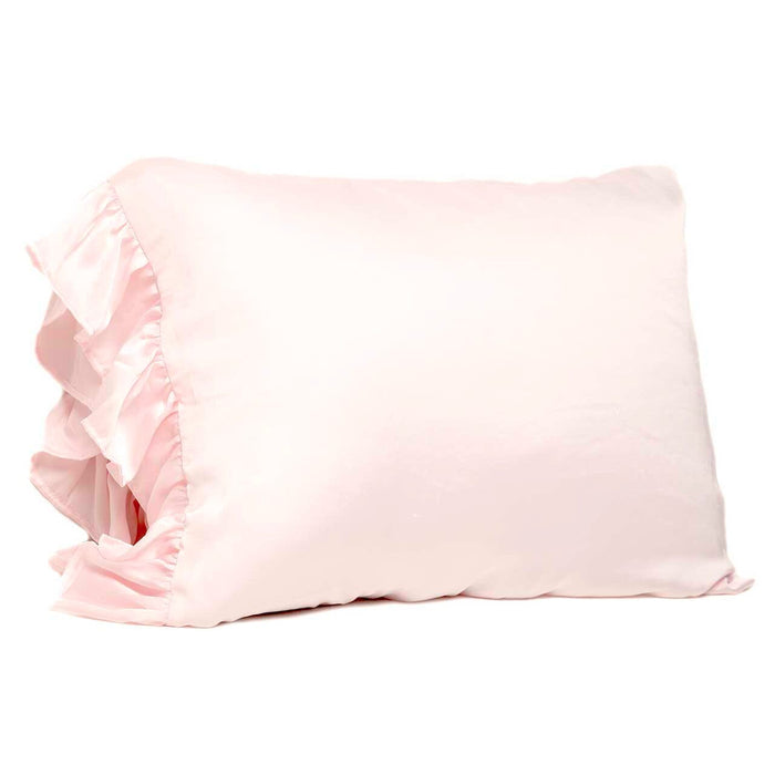 Ruffled Silky Standard Pillowcases pillow case Bella il Fiore Pink 