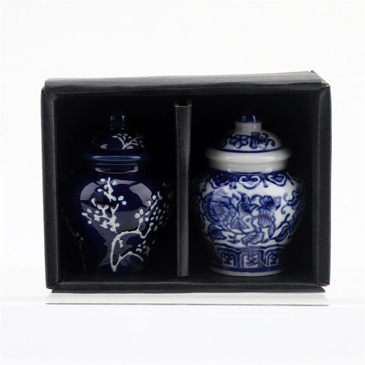 Salt And Pepper Blue And White Jar Salt and Pepper Danny's Fine Porcelain 