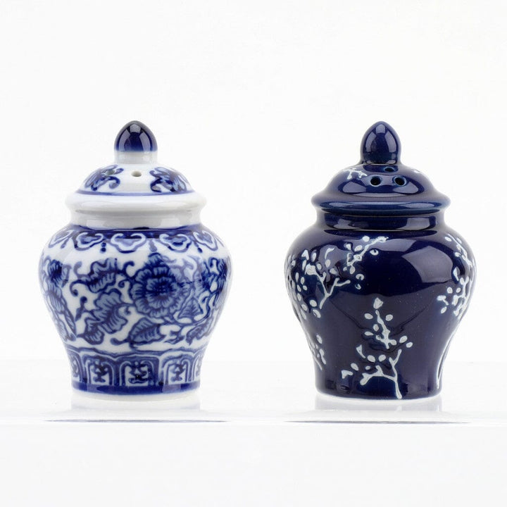 Salt And Pepper Blue And White Jar Salt and Pepper Danny's Fine Porcelain 