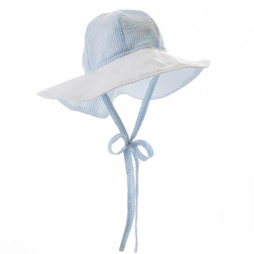 Sawyer Sun Hat - Breakers Blue Seersucker Sunhat Beaufort Bonnet 