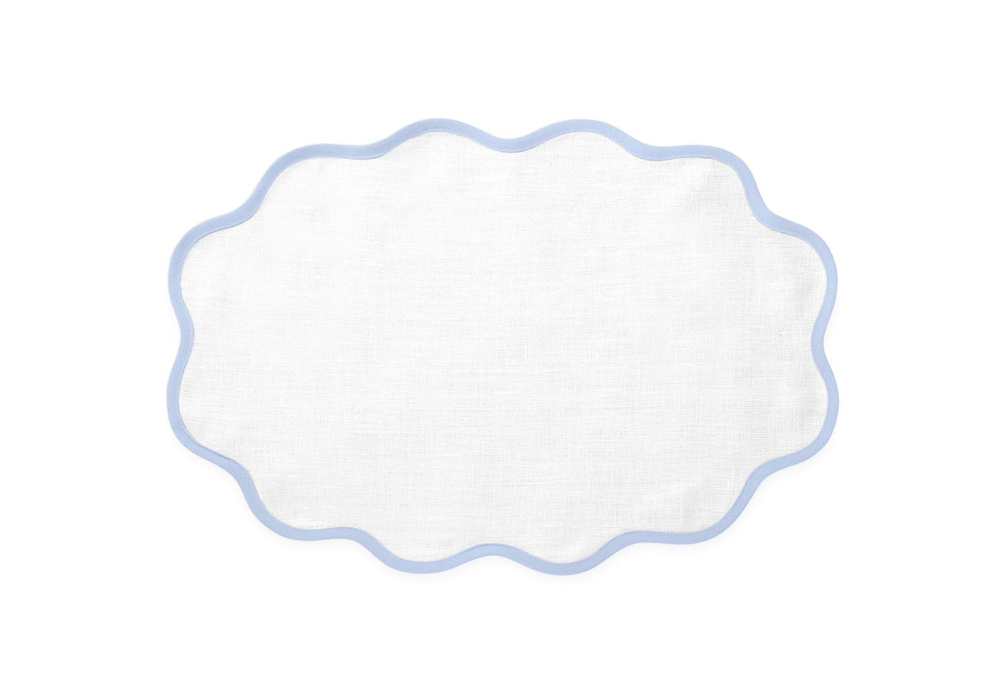 Scallop Edge Oval Placemat- Set of 4 Dinner Napkins Matouk 