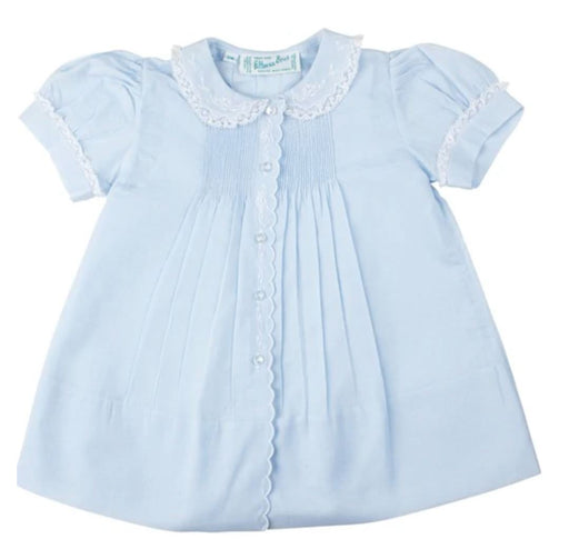 Scalloped Trim Slip Dress Baby Gown Feltman Brothers Blue 3m 