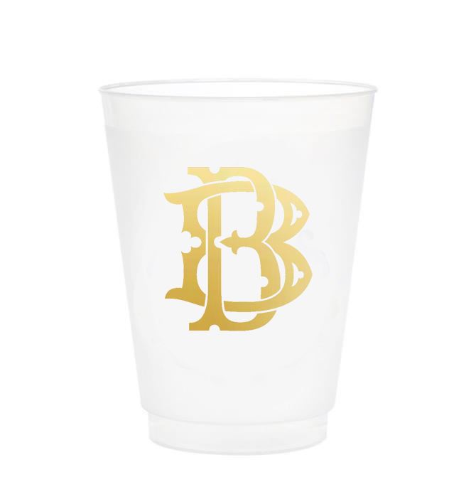 Single Initial Frosted Cups in GOLD Shatterproof Cups Print Appeal B 