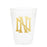 Single Initial Frosted Cups in GOLD Shatterproof Cups Print Appeal N 