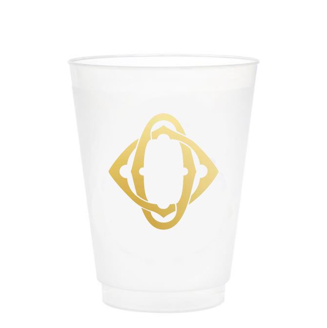 Single Initial Frosted Cups in GOLD Shatterproof Cups Print Appeal O 